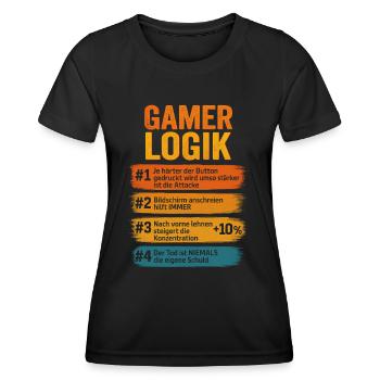 Gamer Logik Computer PC Controller Zocker - Frauen Funktions-T-Shirt - Schwarz - Vorne - AI Model Female 172 light (172cm)