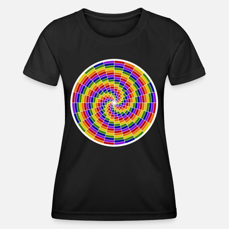 Colored Spiral Art Design - Women's Functional T-Shirt - black
