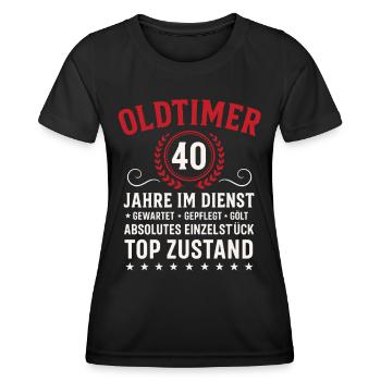 Firmenjubiläum 40 Jahre Dienstjubiläum Jubiläum - Frauen Funktions-T-Shirt - Schwarz - Vorne - AI Model Female 172 light (172cm)