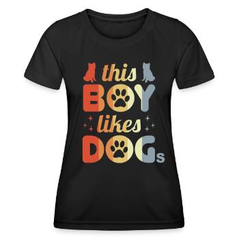 Junge der Hunde mag - Frauen Funktions-T-Shirt - Schwarz - Vorne - AI Model Female 172 light (172cm)