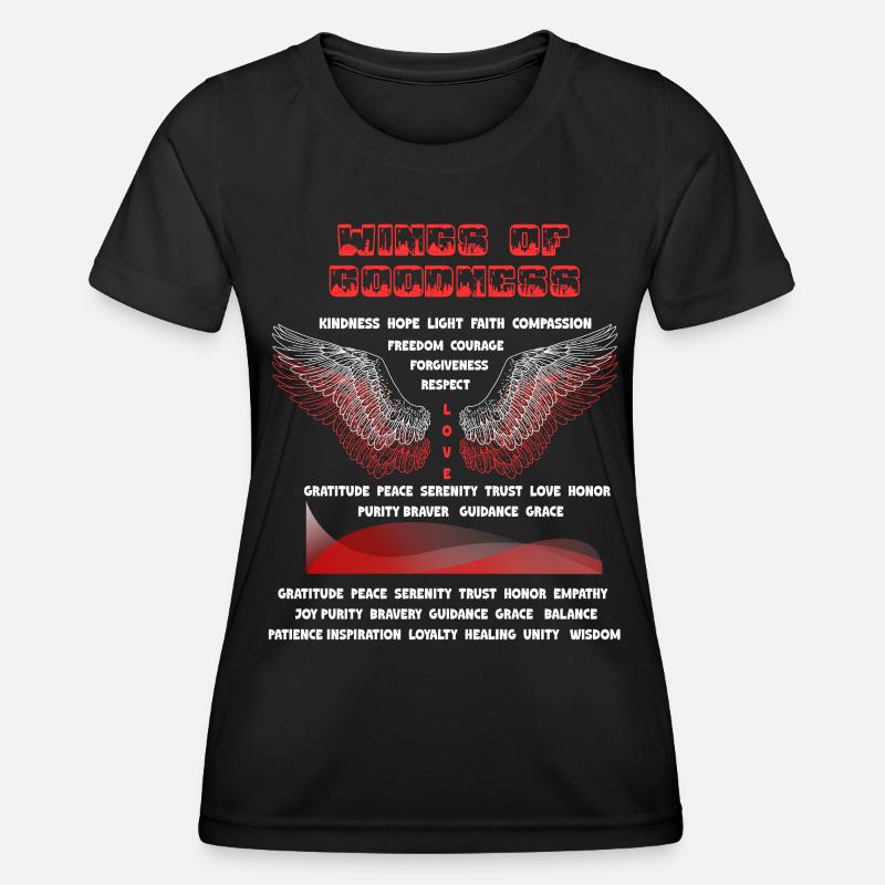 A striking design featuring large angel wings fill - Women's Functional T-Shirt - black