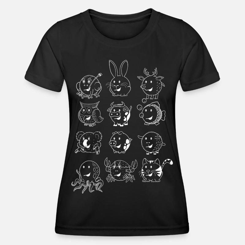 Spherical animals! - Women's Functional T-Shirt - black