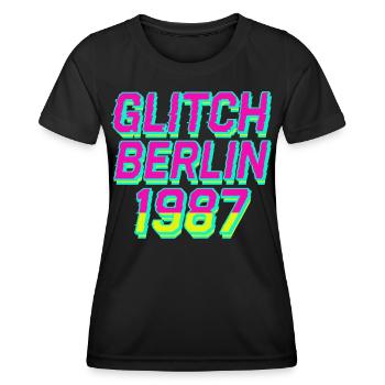 Glitch, Berlin 1987 - Women's Functional T-Shirt - black - Front - AI Model Female 172 light (172cm)