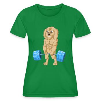 Fort Golden Doodle Chien Levage Poids Fitness - T-shirt sport Femme - vert - Devant - AI Model Female 172 dark (172cm)