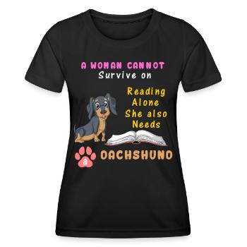 Dackel - Frauen Funktions-T-Shirt - Schwarz - Vorne - AI Model Female 172 light (172cm)