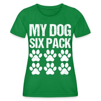 my dog six pack - Frauen Funktions-T-Shirt - Kelly Green - Vorne - AI Model Female 172 dark (172cm)