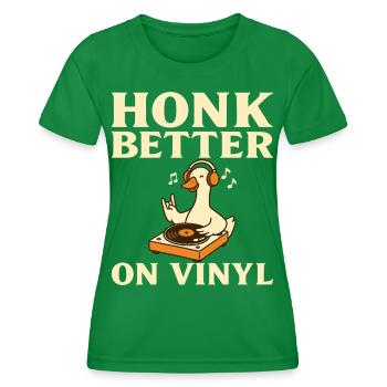 vinyl, vinyl collector, record store, amateur - Women's Functional T-Shirt - kelly green - Front - AI Model Female 172 dark (172cm)