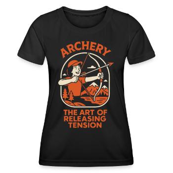 Archery: The Art of Relieving Tension - Women's Functional T-Shirt - black - Front - AI Model Female 172 light (172cm)
