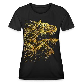 Reiterin - Reitschule - Pferd - Voltigieren Pferde - Frauen Funktions-T-Shirt - Schwarz - Vorne - AI Model Female 172 light (172cm)