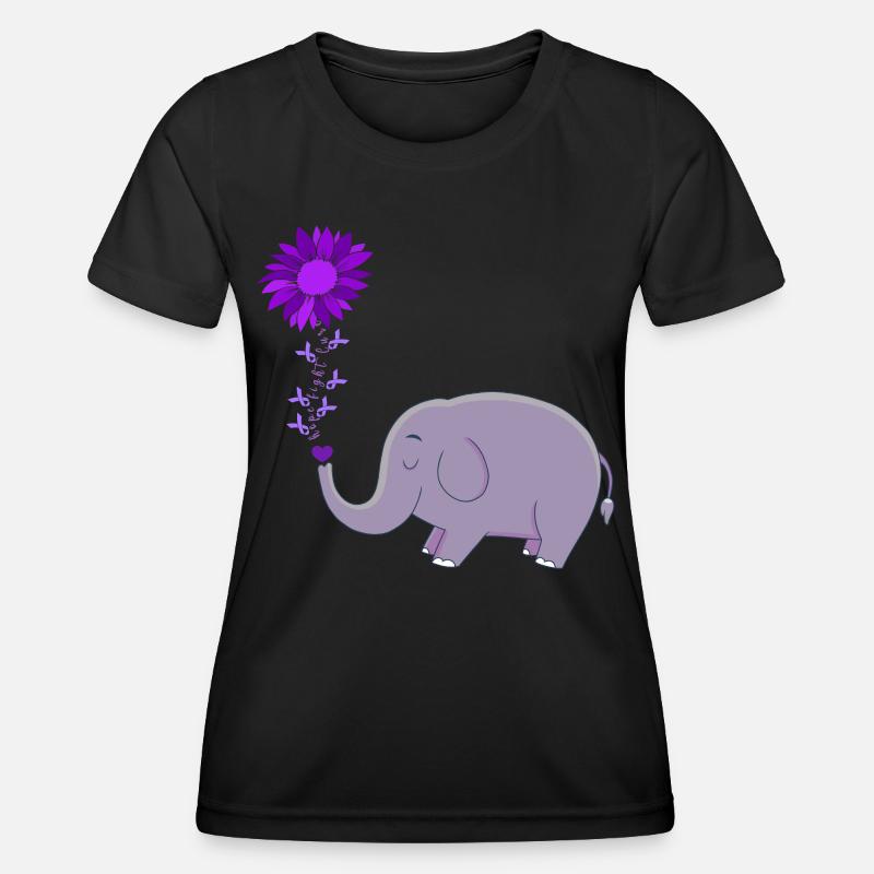 Cute Elephant Flower Magic - Women's Functional T-Shirt - black