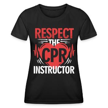 CPR instructor resuscitation emergency doctor - Women's Functional T-Shirt - black - Front - AI Model Female 172 light (172cm)