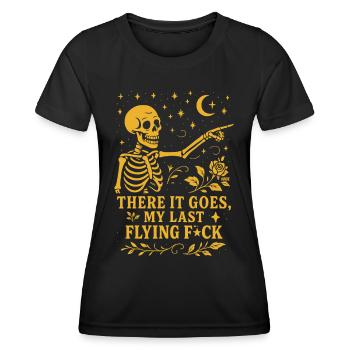 Je m’en fous plus Skeleton with Rose - T-shirt sport Femme - noir - Devant - AI Model Female 172 light (172cm)