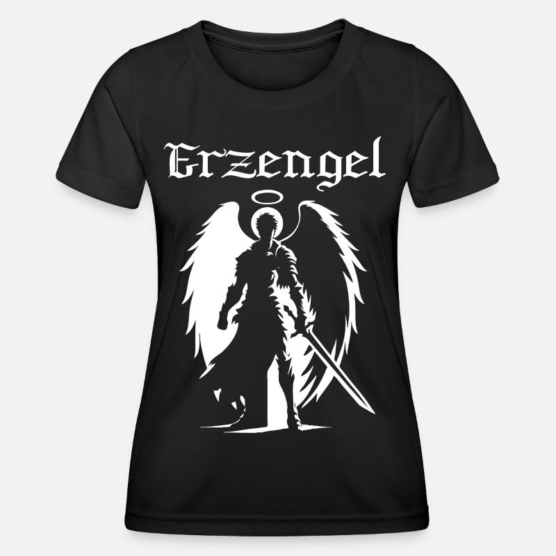 Archangel Silhouette Design – Celestial Power - Women's Functional T-Shirt - black