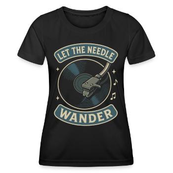 Laissez l’aiguille vagabonder : les amateurs de disques vinyles - T-shirt sport Femme - noir - Devant - AI Model Female 172 light (172cm)