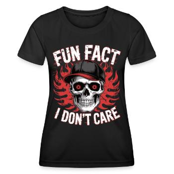 Skull Spruch Fun Fact - Frauen Funktions-T-Shirt - Schwarz - Vorne - AI Model Female 172 light (172cm)