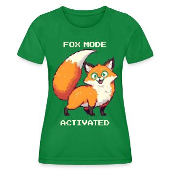 Fuchsmodus aktiviert | derpy Fuchs Humor - Frauen Funktions-T-Shirt - Kelly Green - Vorne - AI Model Female 172 dark (172cm)