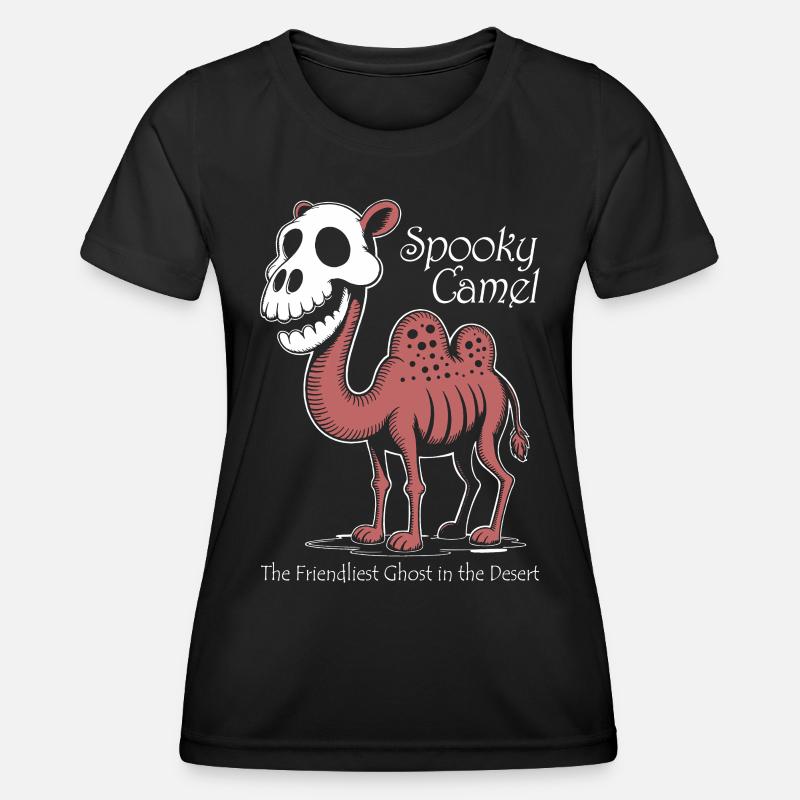 Spooky Camel Ghost in Desert - Women's Functional T-Shirt - black
