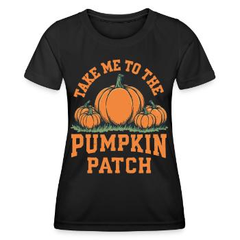 Emmenez-moi au champ de citrouilles - T-shirt sport Femme - noir - Devant - AI Model Female 172 light (172cm)
