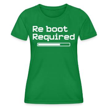 Reboot Required – Retro-Gaming-Style - Frauen Funktions-T-Shirt - Kelly Green - Vorne - AI Model Female 172 dark (172cm)