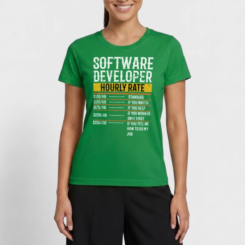 Software Developer Hourly Rate Software Developer Frauen Funktions-T-Shirt