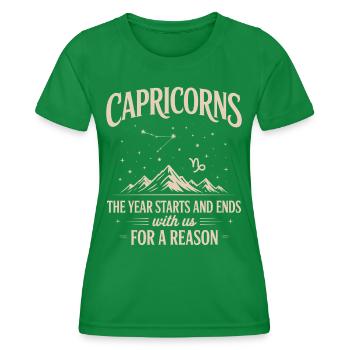 Capricorn Zodiac Sign - Women's Functional T-Shirt - kelly green - Front - AI Model Female 172 dark (172cm)