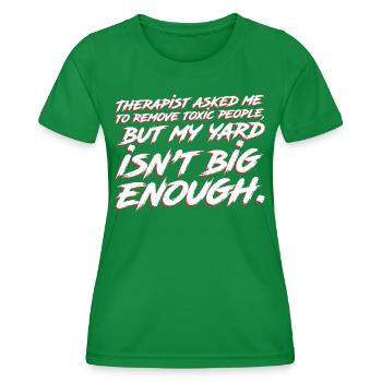 Il faudrait un plus gros jardin - T-shirt sport Femme - vert - Devant - AI Model Female 172 dark (172cm)