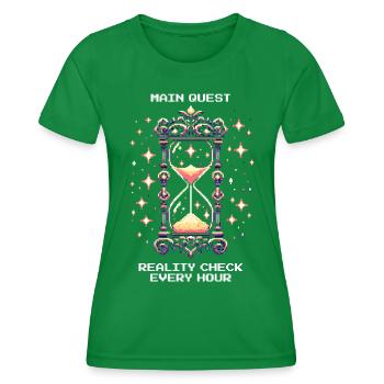 Quête principale : Rappel à la réalité toutes les heures | Rêve lucide - T-shirt sport Femme - vert - Devant - AI Model Female 172 dark (172cm)