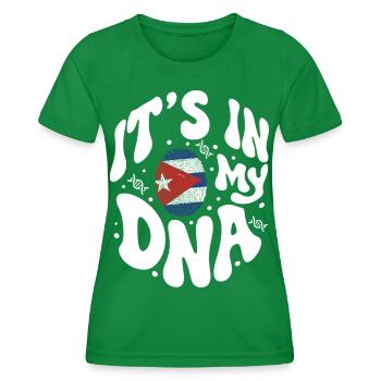 Cuban DNA Cuba Flag Hispanic - Women's Functional T-Shirt - kelly green - Front - AI Model Female 172 dark (172cm)