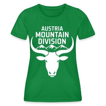 Austria Mountain Division – Alpen Wander Design - Frauen Funktions-T-Shirt - Kelly Green - Vorne - AI Model Female 172 dark (172cm)