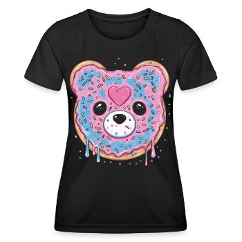 Süßer Donut-bären-dessert Mit Gefrosteten - Frauen Funktions-T-Shirt - Schwarz - Vorne - AI Model Female 172 light (172cm)