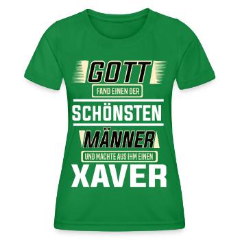 Xavier, le plus bel homme, façonné par Dieu Design - T-shirt sport Femme - vert - Devant - AI Model Female 172 dark (172cm)