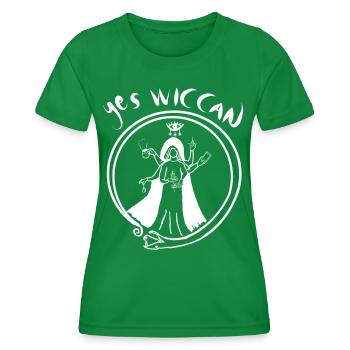 Yes Wiccan - T-shirt sport Femme - vert - Devant - AI Model Female 172 dark (172cm)
