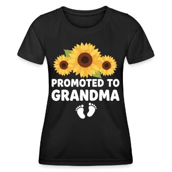 Mamie enceinte chargeant future grand-mère - T-shirt sport Femme - noir - Devant - AI Model Female 172 light (172cm)