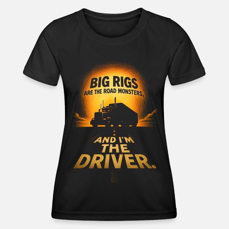 Big Rigs Road Monsters Driver - Women's Functional T-Shirt - black