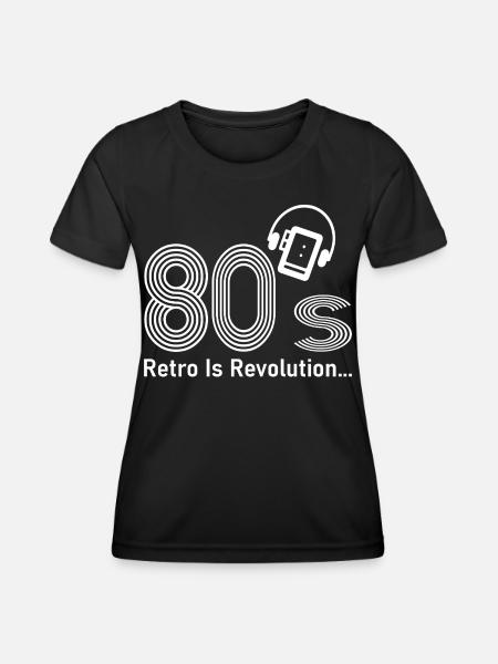 80er Jahre - Frauen Funktions-T-Shirt - Schwarz