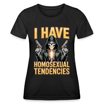 I Have Homosexual Tendencies Unwearable Bootleg - Women's Functional T-Shirt - black - Front - AI Model Female 172 light (172cm)