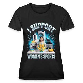 Je soutiens le bootleg inportable du sport féminin - T-shirt sport Femme - noir - Devant - AI Model Female 172 light (172cm)
