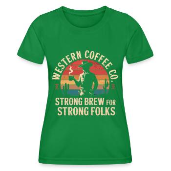 Western Kaffee - Frauen Funktions-T-Shirt - Kelly Green - Vorne - AI Model Female 172 dark (172cm)