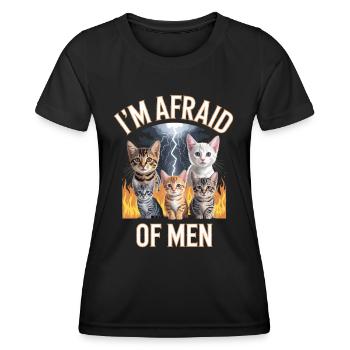 J’ai peur des hommes inportable Bootleg - T-shirt sport Femme - noir - Devant - AI Model Female 172 light (172cm)