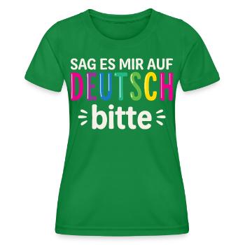 Deutschland Zweisprachiger Deutschlehrer - Frauen Funktions-T-Shirt - Kelly Green - Vorne - AI Model Female 172 dark (172cm)