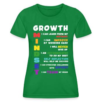 Growth Mindset Acronym Poster - Women's Functional T-Shirt - kelly green - Front - AI Model Female 172 dark (172cm)