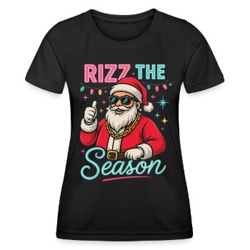 Rizz The Season Santa Claus Weihnachtsmann - Frauen Funktions-T-Shirt - Schwarz - Vorne - AI Model Female 172 light (172cm)