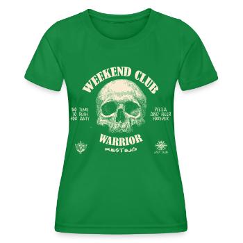 Skull Weekend Warrior Club - Women's Functional T-Shirt - kelly green - Front - AI Model Female 172 dark (172cm)