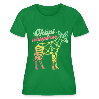 Okapi Whisperer - Women's Functional T-Shirt - kelly green - Front - AI Model Female 172 dark (172cm)