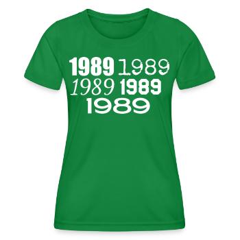 1989 - Women's Functional T-Shirt - kelly green - Front - AI Model Female 172 dark (172cm)