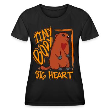 Marmotte du Jour sans fin - T-shirt sport Femme - noir - Devant - AI Model Female 172 light (172cm)
