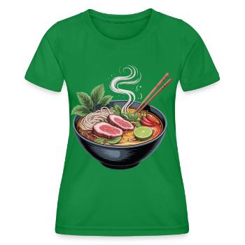 Ramen-Bowl mit Lamm und Limette - Frauen Funktions-T-Shirt - Kelly Green - Vorne - AI Model Female 172 dark (172cm)