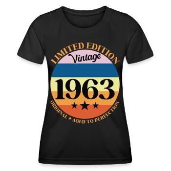 1963 Vintage Geburtstagsgeschenk 63 Geburtstag - Frauen Funktions-T-Shirt - Schwarz - Vorne - AI Model Female 172 light (172cm)