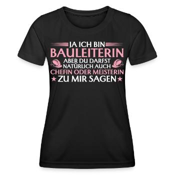 Bauleiterin Chefin oder Meisterin - Bauherrin - Frauen Funktions-T-Shirt - Schwarz - Vorne - AI Model Female 172 light (172cm)