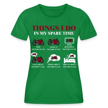 Choses que je fais pendant mon temps libre - T-shirt sport Femme - vert - Devant - AI Model Female 172 dark (172cm)